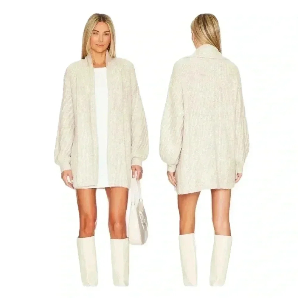 REVOLVE NallaTularosa Cardigan in Oatmeal size Medium